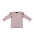 Gammelrosa bluse med flæseærmer fra Petitflora