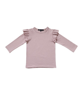 Gammelrosa bluse med flæseærmer fra Petitflora