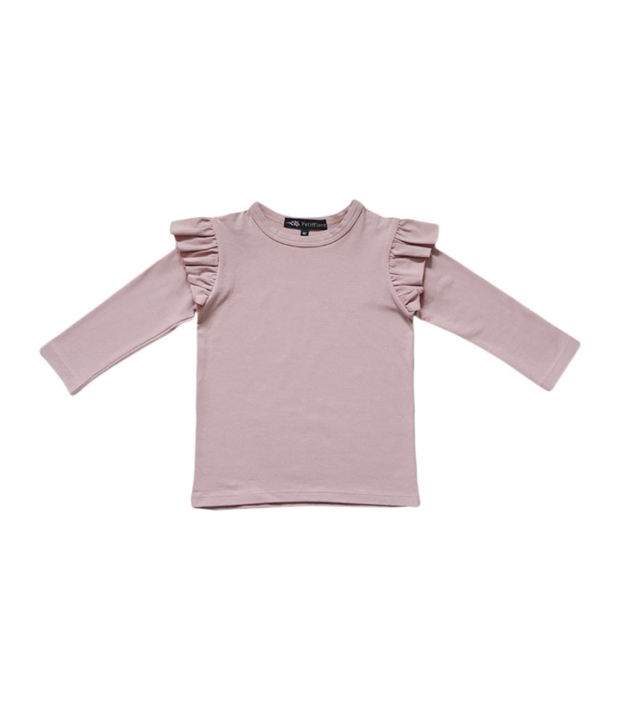 Gammelrosa bluse med flæseærmer fra Petitflora