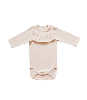 Bodystocking med flæse - rosa