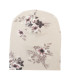 Beige beanie hue med rosa blomsterprint