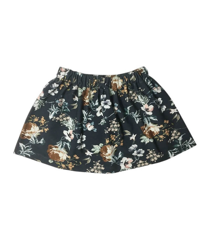 Nederdel - marineblå m. blomster - Petitflora