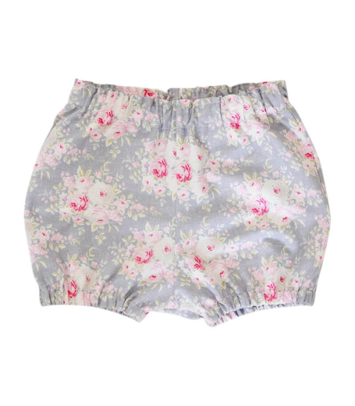 Baby shorts i bomuld med blomsterprint og elastisk talje