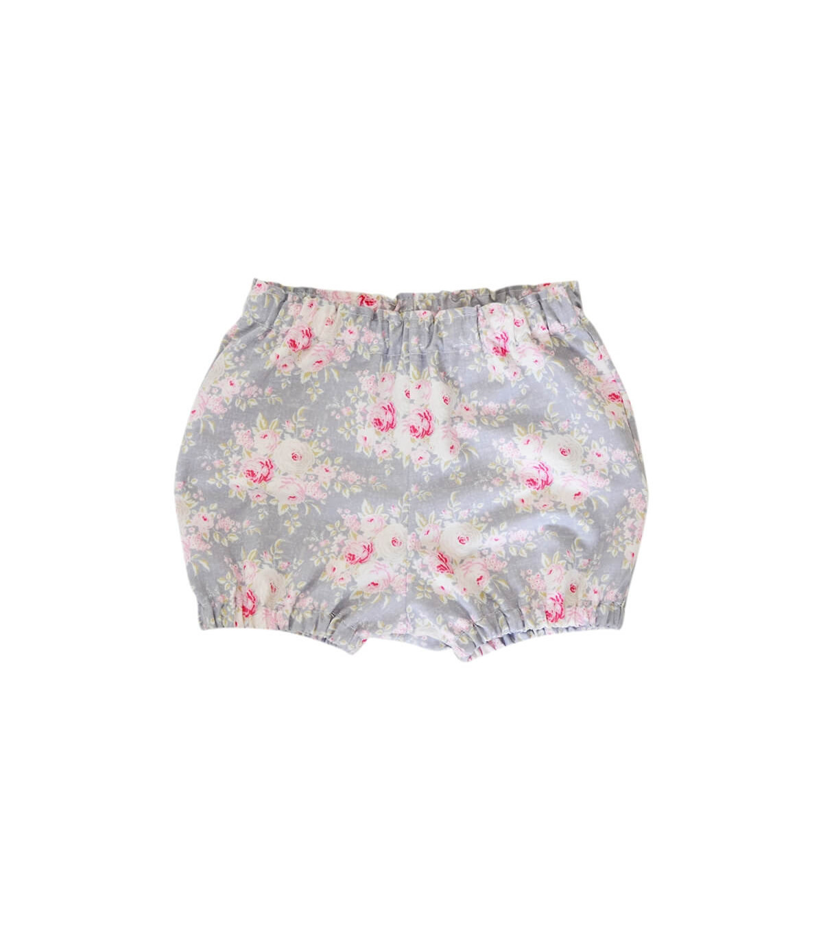Baby shorts i bomuld med blomsterprint og elastisk talje