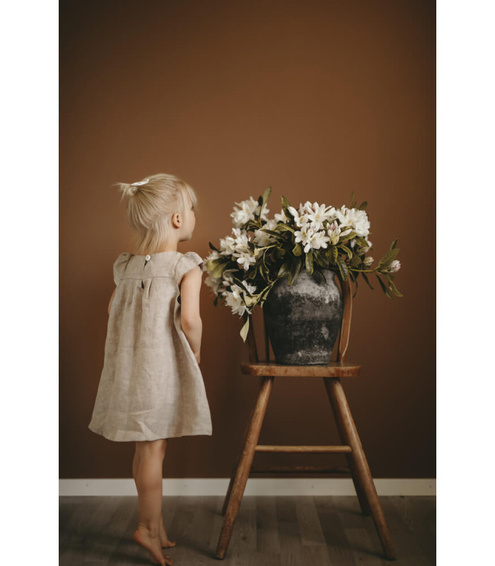 Hør kjole - beige - Petitflora