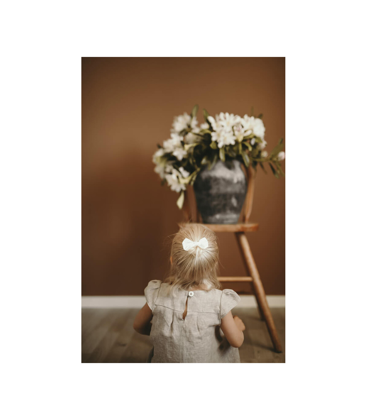 Hør kjole - beige - Petitflora