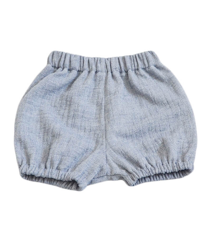 Shorts til børn i denimblå bomuld med elastisk talje