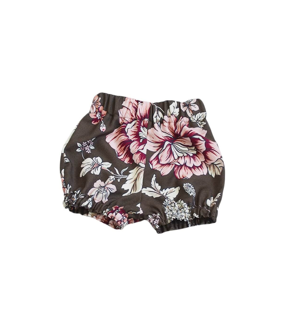 Shorts til børn i blød viskose med elastik og blomsterprint