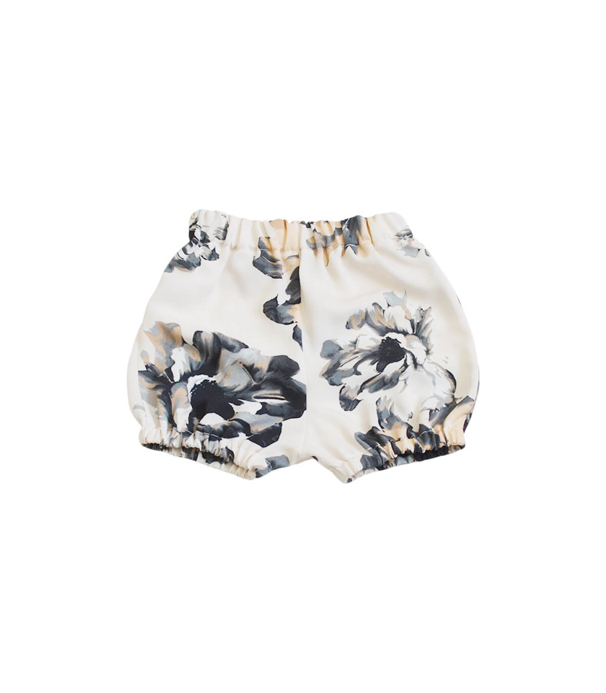 Bløde shorts til børn i viskose med blomsterprint og elastisk talje