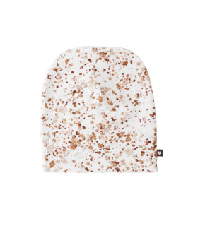 Hvid beanie hue med gyldent splashprint