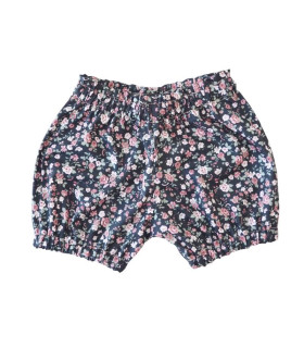 Shorts til børn i blød bomuld med elastisk talje og blomsterprint