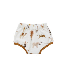 Baby bloomers i creme med cirkusprint fra Petitflora