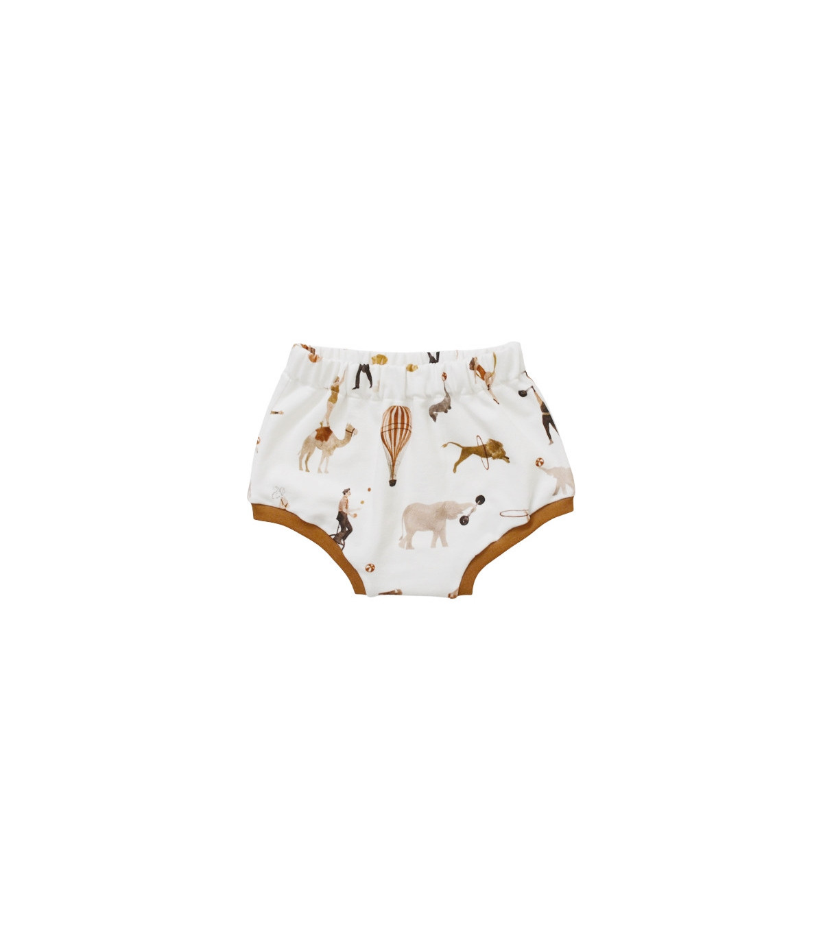 Baby bloomers i creme med cirkusprint fra Petitflora