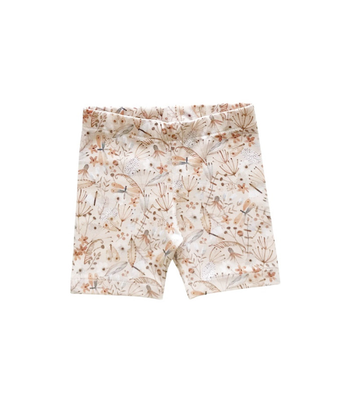 Beige cykelshorts til børn med sommerfugleprint