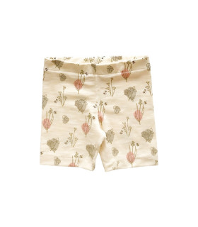 Cykelshorts til børn i blød bomuld med blomsterprint og høj talje