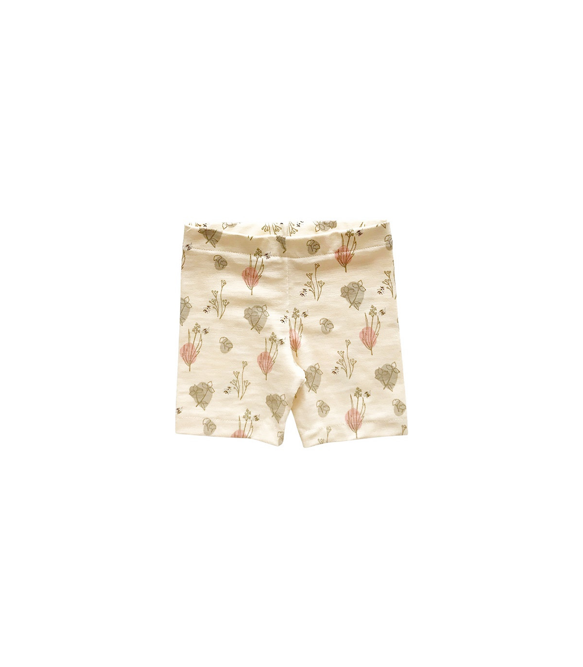 Cykelshorts til børn i blød bomuld med blomsterprint og høj talje